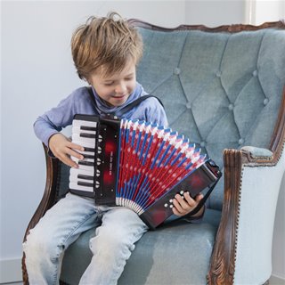 Accordion with music book - black